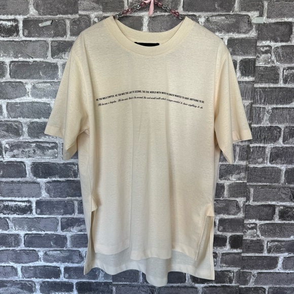 NEW BTS X SYSTEM PRINT PATCH T-SHIRT cream printed back - Picture 1 of 10